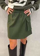 Minigonna flanella maxi tasca GAELLE PARIS GAABW00853 - Verde